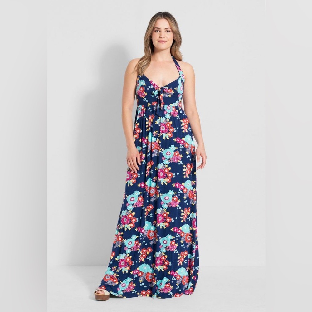 ModCloth floral Tie Front Maxi Dress | S NWT